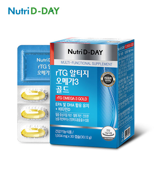 [뉴트리디데이] rTG 알티지 오메가3 골드 30캡슐 1박스